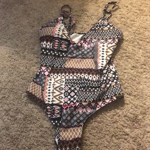 One piece bathing suit.